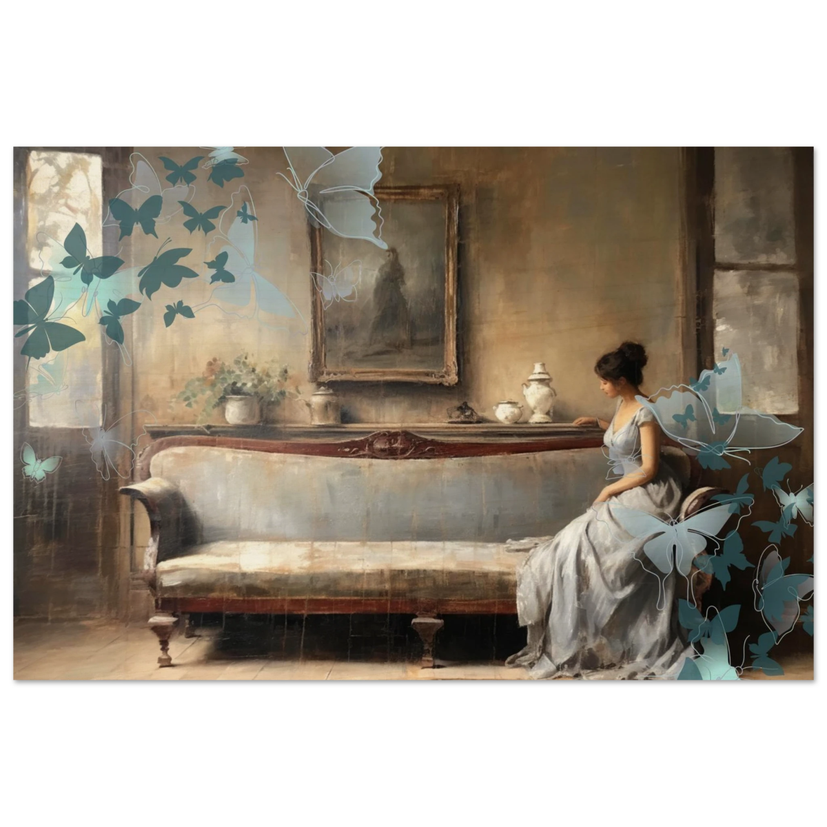 "Whispers of Solitude" – Romantic Realism with a Surreal Twist - Wood Prints - 40x60 cm / 16x24″ - 