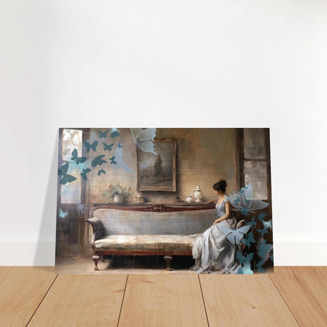 "Whispers of Solitude" – Romantic Realism with a Surreal Twist - Brushed Aluminum Print - 20x30 cm / 8x12″ - 