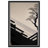 Whispers of Stillness | Japanese - inspired minimalist Wall art Print - Framed Canvas - 60x90 cm / 24x36″ - Black frame