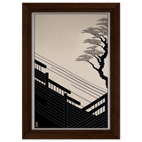 Whispers of Stillness | Japanese - inspired minimalist Wall art Print - Framed Canvas - 20x30 cm / 8x12″ - Dark wood frame