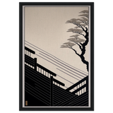 Whispers of Stillness | Japanese - inspired minimalist Wall art Print - Framed Canvas - 50x75 cm / 20x30″ - Black frame