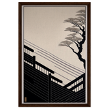 Whispers of Stillness | Japanese - inspired minimalist Wall art Print - Framed Canvas - 50x75 cm / 20x30″ - Dark wood frame