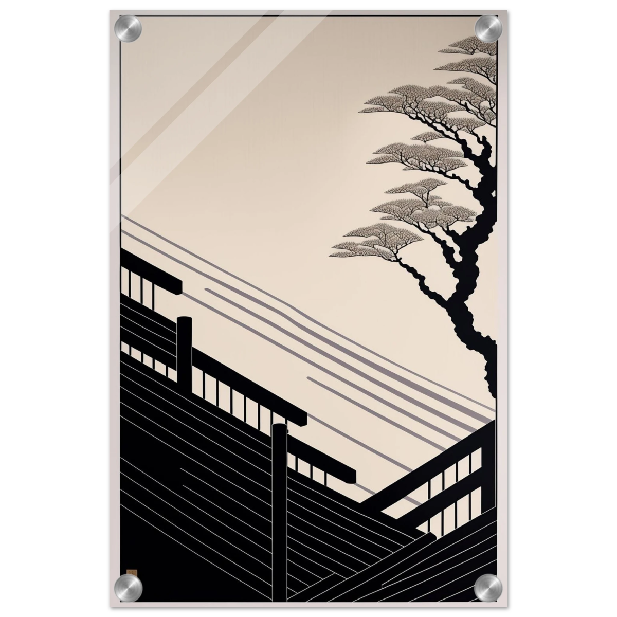 Whispers of Stillness | Japanese - inspired minimalist Wall art Print - Acrylic Print - 30x45 cm / 12x18″ - 
