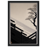 Whispers of Stillness | Japanese - inspired minimalist Wall art Print - Framed Canvas - 40x60 cm / 16x24″ - Black frame