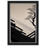 Whispers of Stillness | Japanese - inspired minimalist Wall art Print - Framed Canvas - 30x45 cm / 12x18″ - Black frame