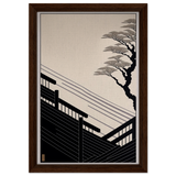 Whispers of Stillness | Japanese - inspired minimalist Wall art Print - Framed Canvas - 30x45 cm / 12x18″ - Dark wood frame