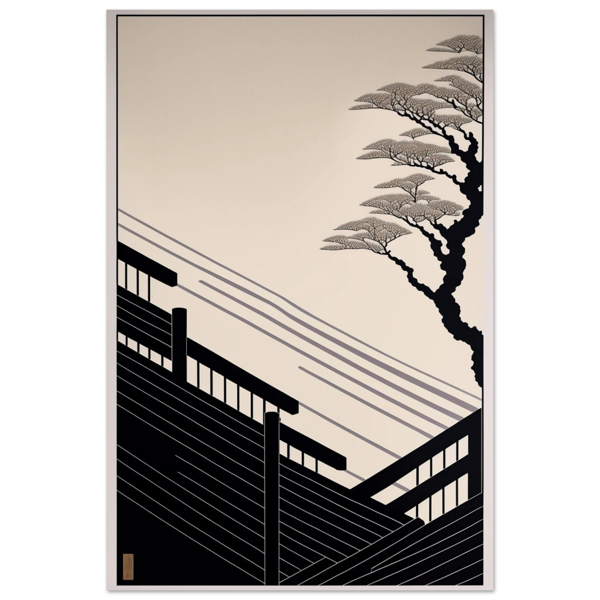 Whispers of Stillness | Japanese - inspired minimalist Wall art Print - Fine Art Poster - 30x45 cm / 12x18″ - 