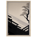 Whispers of Stillness | Japanese - inspired minimalist Wall art Print - Framed Canvas - 60x90 cm / 24x36″ - Wood frame