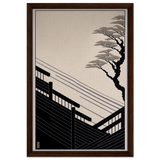 Whispers of Stillness | Japanese - inspired minimalist Wall art Print - Framed Canvas - 40x60 cm / 16x24″ - Dark wood frame