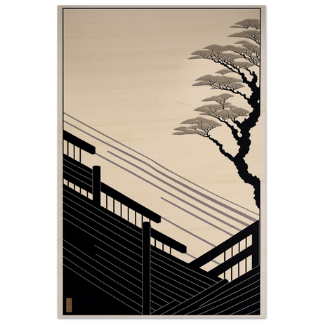 Whispers of Stillness | Japanese - inspired minimalist Wall art Print - Wood Prints - 40x60 cm / 16x24″ - 