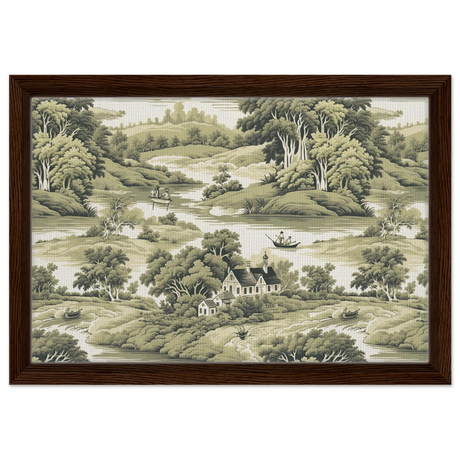 "Whispers of the Countryside" – Vintage Scenic Wall Art Print - Framed Canvas - 30x45 cm / 12x18″ - Dark wood frame