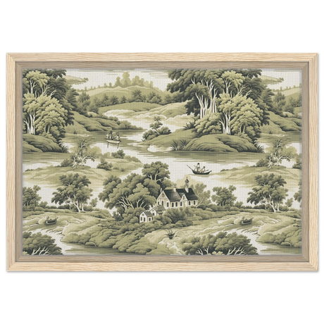 "Whispers of the Countryside" – Vintage Scenic Wall Art Print - Framed Canvas - 30x45 cm / 12x18″ - Wood frame