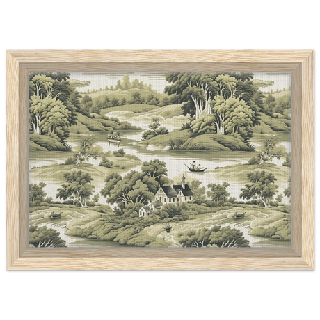 "Whispers of the Countryside" – Vintage Scenic Wall Art Print - Framed Canvas - 20x30 cm / 8x12″ - Wood frame