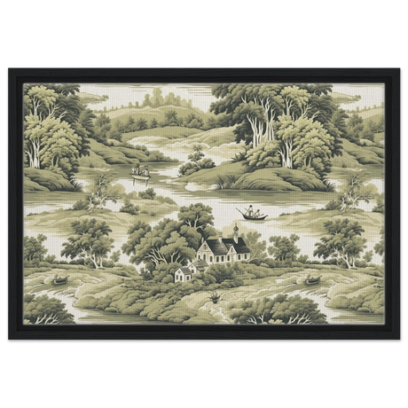 "Whispers of the Countryside" – Vintage Scenic Wall Art Print - Framed Canvas - 40x60 cm / 16x24″ - Black frame