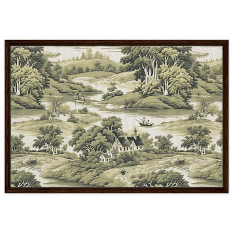 "Whispers of the Countryside" – Vintage Scenic Wall Art Print - Framed Canvas - 60x90 cm / 24x36″ - Dark wood frame