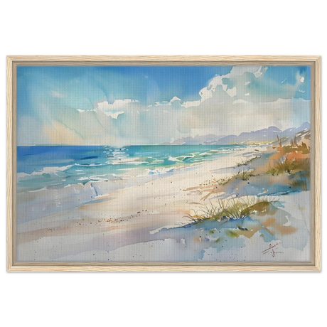 Whispers of the Shore – Coastal Serenity in Motion | Wall art Print - Framed Canvas - 50x75 cm / 20x30″ - Wood frame