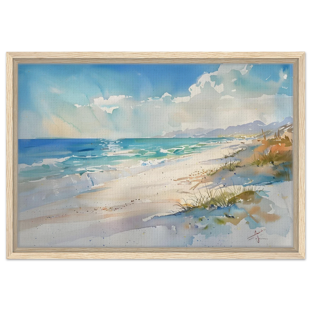 Whispers of the Shore – Coastal Serenity in Motion | Wall art Print - Framed Canvas - 40x60 cm / 16x24″ - Wood frame