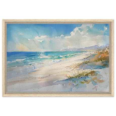 Whispers of the Shore – Coastal Serenity in Motion | Wall art Print - Framed Canvas - 40x60 cm / 16x24″ - Wood frame