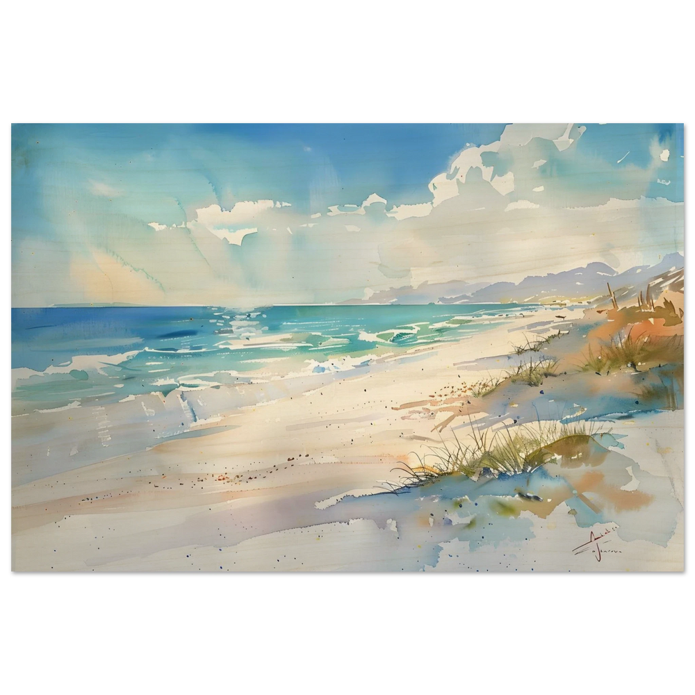Whispers of the Shore – Coastal Serenity in Motion | Wall art Print - Wood Prints - 30x45 cm / 12x18″ - 