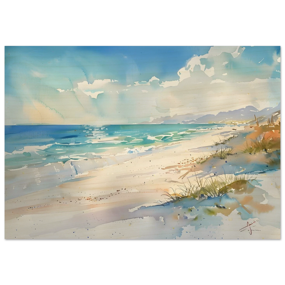 Whispers of the Shore – Coastal Serenity in Motion | Wall art Print - Wood Prints - 70x100 cm / 28x40″ - 