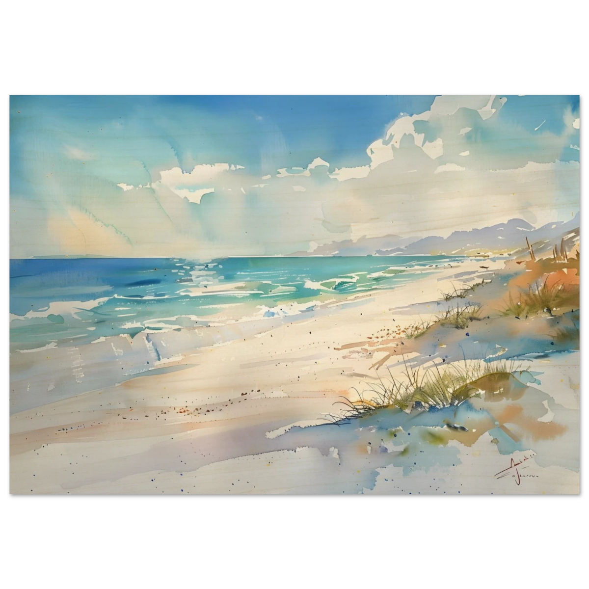 Whispers of the Shore – Coastal Serenity in Motion | Wall art Print - Wood Prints - 70x100 cm / 28x40″ - 