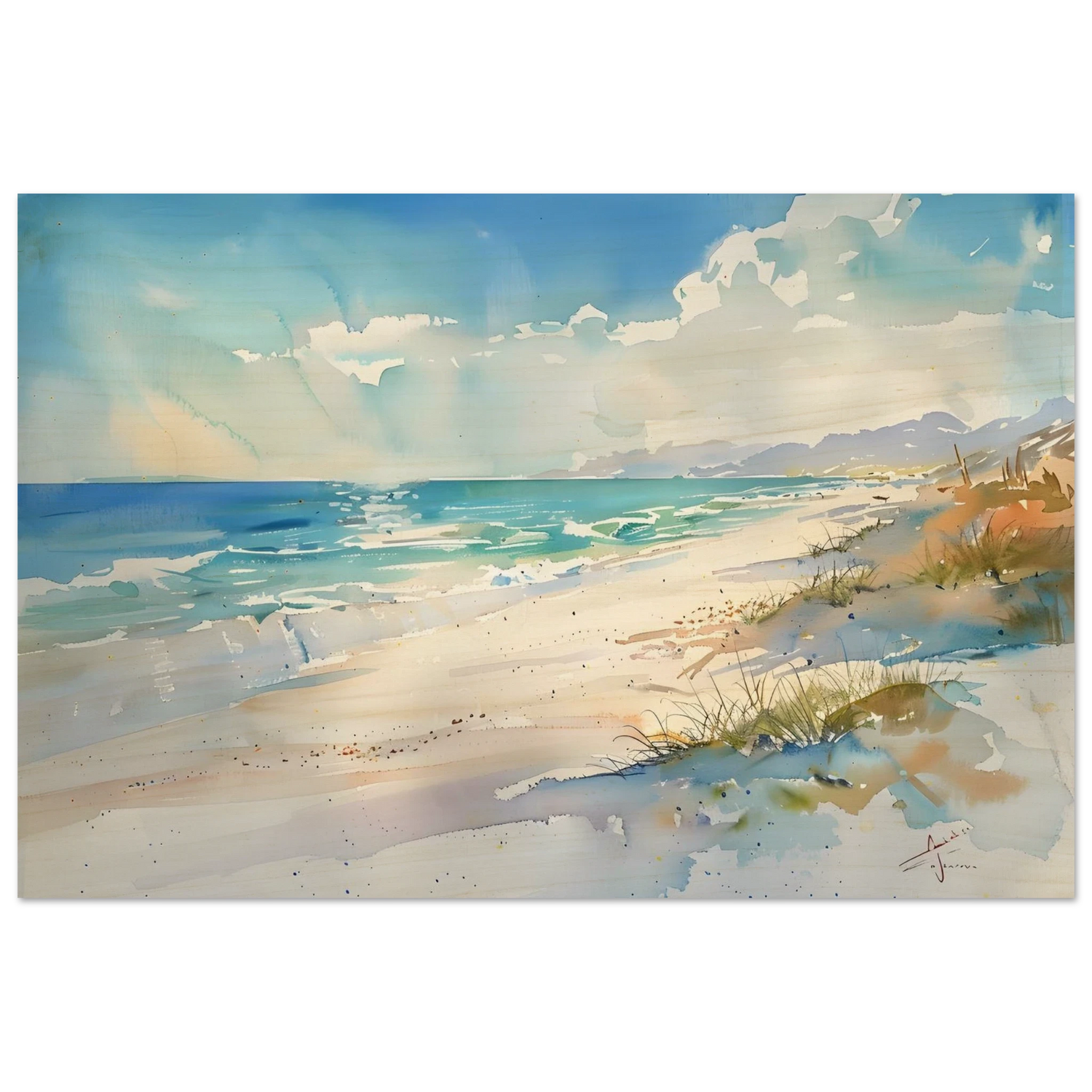 Whispers of the Shore – Coastal Serenity in Motion | Wall art Print - Wood Prints - 20x30 cm / 8x12″ - 