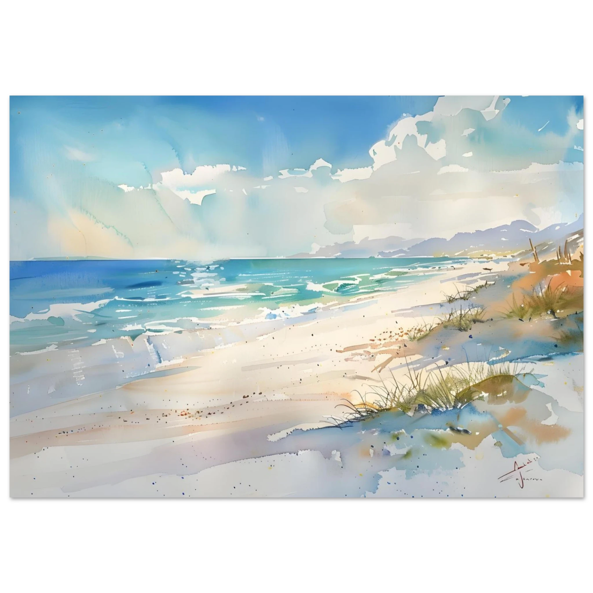 Whispers of the Shore – Coastal Serenity in Motion | Wall art Print - Fine Art Poster - 70x100 cm / 28x40″ - 
