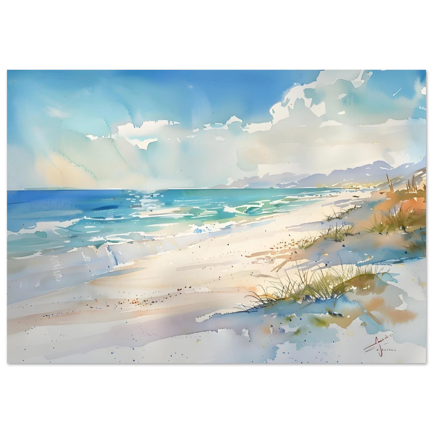Whispers of the Shore – Coastal Serenity in Motion | Wall art Print - Fine Art Poster - 70x100 cm / 28x40″ - 
