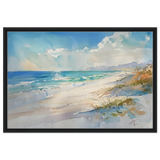 Whispers of the Shore – Coastal Serenity in Motion | Wall art Print - Framed Canvas - 60x90 cm / 24x36″ - Black frame