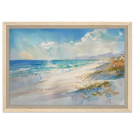 Whispers of the Shore – Coastal Serenity in Motion | Wall art Print - Framed Canvas - 30x45 cm / 12x18″ - Wood frame