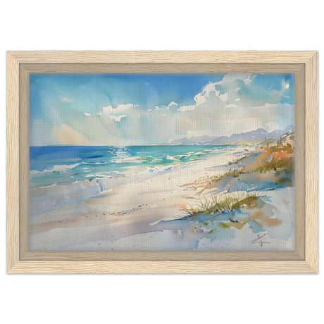 Whispers of the Shore – Coastal Serenity in Motion | Wall art Print - Framed Canvas - 20x30 cm / 8x12″ - Wood frame
