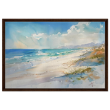 Whispers of the Shore – Coastal Serenity in Motion | Wall art Print - Framed Canvas - 60x90 cm / 24x36″ - Dark wood frame