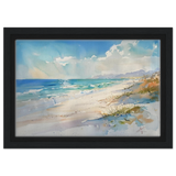Whispers of the Shore – Coastal Serenity in Motion | Wall art Print - Framed Canvas - 20x30 cm / 8x12″ - Black frame
