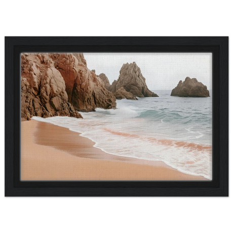 "Whispers of the Shore" – Tranquil Coastal Fine Art Photography | Wall art print - Framed Canvas - 20x30 cm / 8x12″ - Black frame