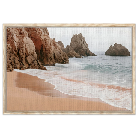 "Whispers of the Shore" – Tranquil Coastal Fine Art Photography | Wall art print - Framed Canvas - 60x90 cm / 24x36″ - Wood frame