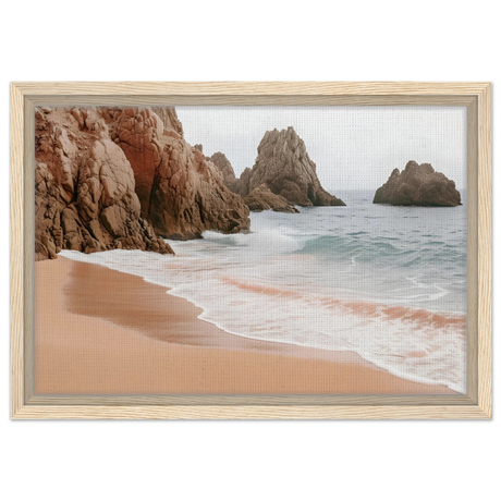 "Whispers of the Shore" – Tranquil Coastal Fine Art Photography | Wall art print - Framed Canvas - 30x45 cm / 12x18″ - Wood frame
