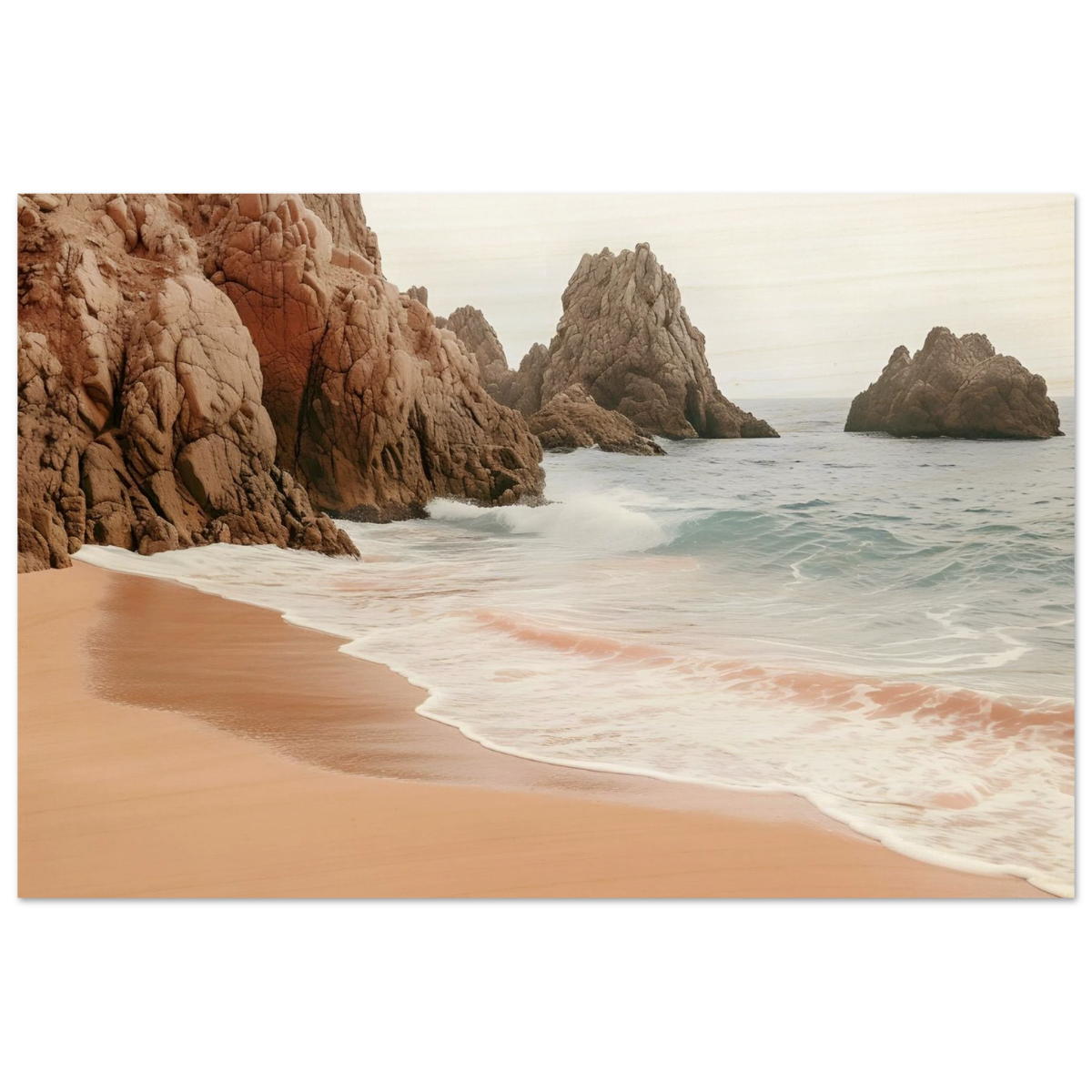 "Whispers of the Shore" – Tranquil Coastal Fine Art Photography | Wall art print - Wood Prints - 20x30 cm / 8x12″ - 