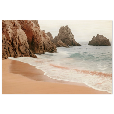 "Whispers of the Shore" – Tranquil Coastal Fine Art Photography | Wall art print - Wood Prints - 20x30 cm / 8x12″ - 