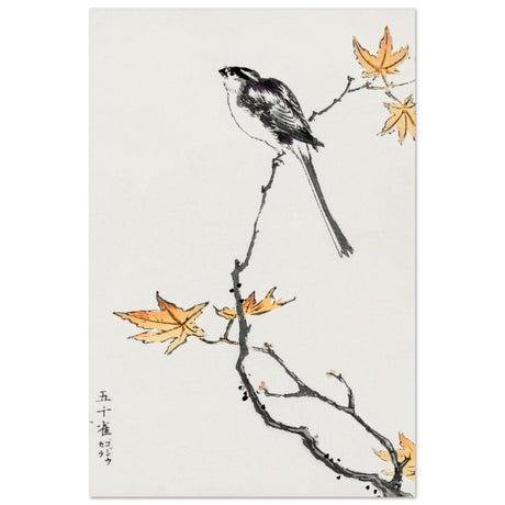 Whispers of the Sparrow | Traditional Japanese Ink and Wash wall art print - Aluminum Print - 50x75 cm / 20x30″ - 