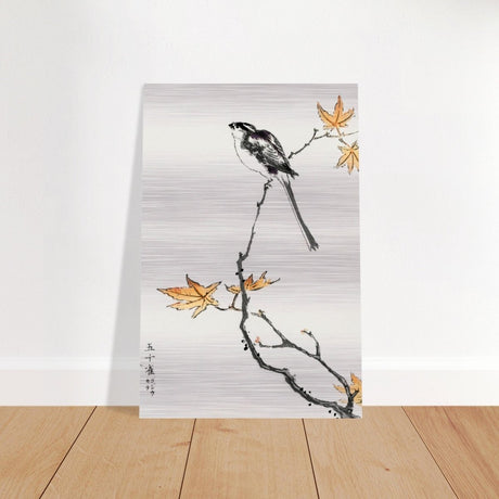 Whispers of the Sparrow | Traditional Japanese Ink and Wash wall art print - Brushed Aluminum Print - 40x60 cm / 16x24″ - 
