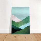 Whispers of the Valley – Minimalist Mountain Layers | wall art print - Brushed Aluminum Print - 30x45 cm / 12x18″ - 