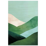 Whispers of the Valley – Minimalist Mountain Layers | wall art print - Wood Prints - 20x30 cm / 8x12″ - 