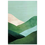 Whispers of the Valley – Minimalist Mountain Layers | wall art print - Wood Prints - 50x75 cm / 20x30″ - 