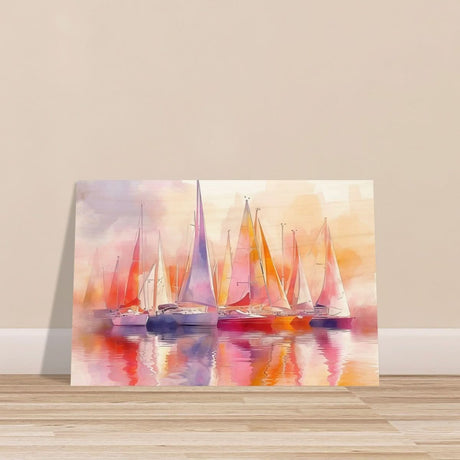 Whispers of the Wind | Contemporary Watercolor Seascape - Wood Prints - 40x60 cm / 16x24″ - 