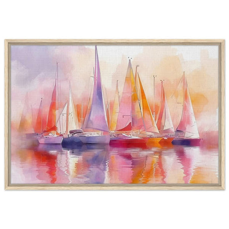 Whispers of the Wind | Contemporary Watercolor Seascape - Framed Canvas - 60x90 cm / 24x36″ - Wood frame