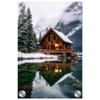“Whispers of Winter Solitude – Lakeside Cabin in the Pines” | Wall Art Print - Acrylic Print - 20x30 cm / 8x12″ - 