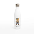 White Stainless Steel Water Bottles & Travel Mugs | Stay in Style | Teddy Bear Design - White 17oz Stainless Steel Water Bottle - 
