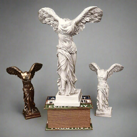 Winged Victory of Samothrace Statue – Classical Greek Goddess Nike Sculpture Replica for Home Décor & Art Collectors - L - Gold - 