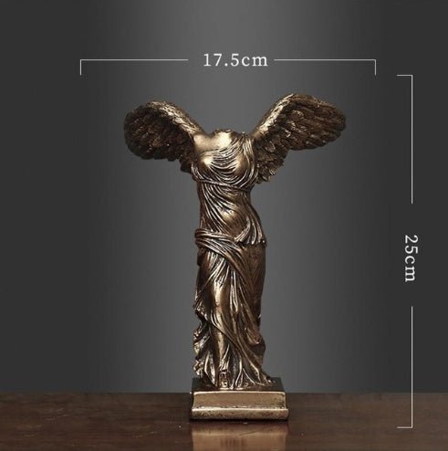 Winged Victory of Samothrace Statue – Classical Greek Goddess Nike Sculpture Replica for Home Décor & Art Collectors - M - Gold - 