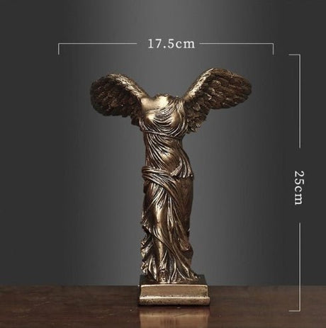 Winged Victory of Samothrace Statue – Classical Greek Goddess Nike Sculpture Replica for Home Décor & Art Collectors - M - Gold - 